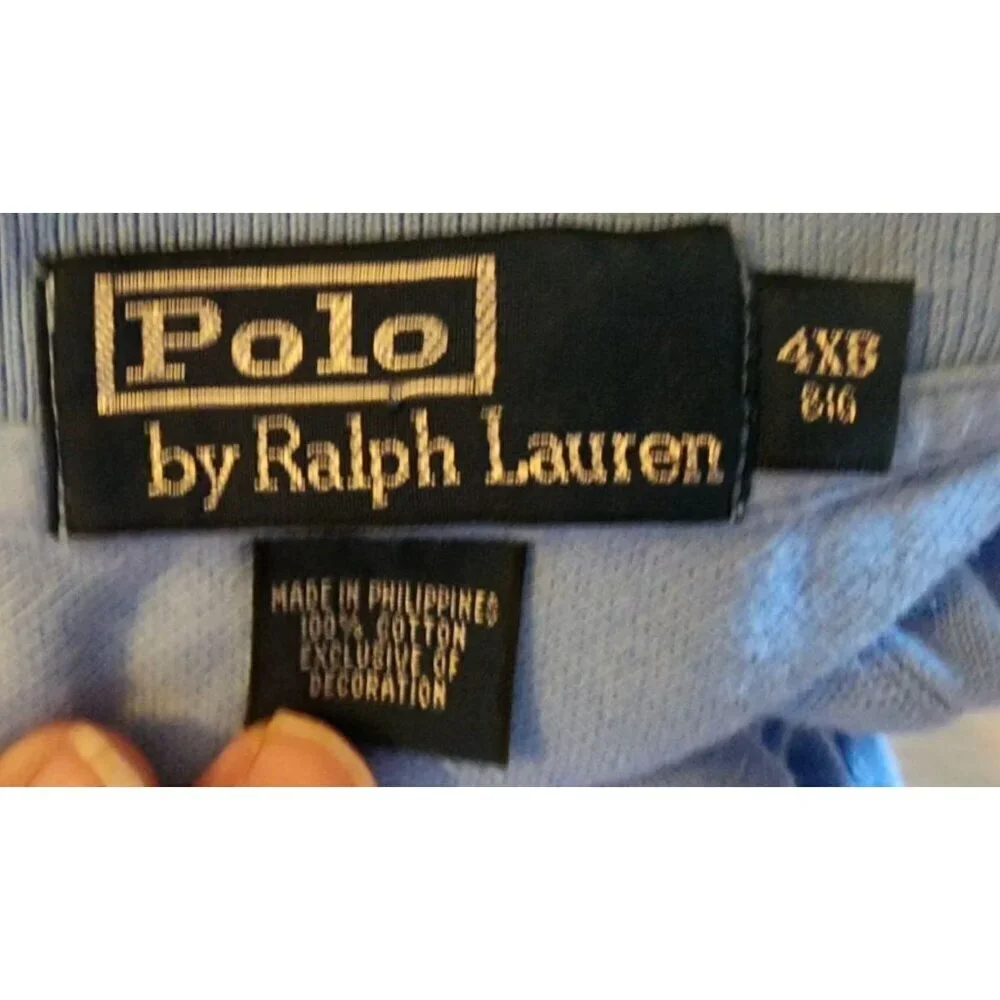 Ralph Lauren Polo Shirt Men's 4XB BIG Light Blue Pony Logo Short Sleeve Shirt
